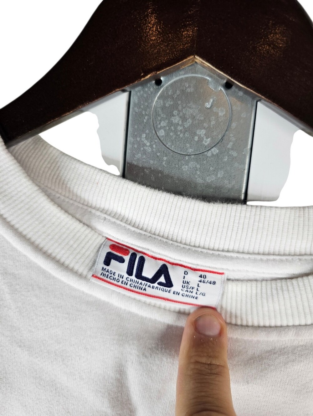FILA Women's Large White Multicolor Logo Crewneck Sweatshirt Pullover - Picture 4 of 5